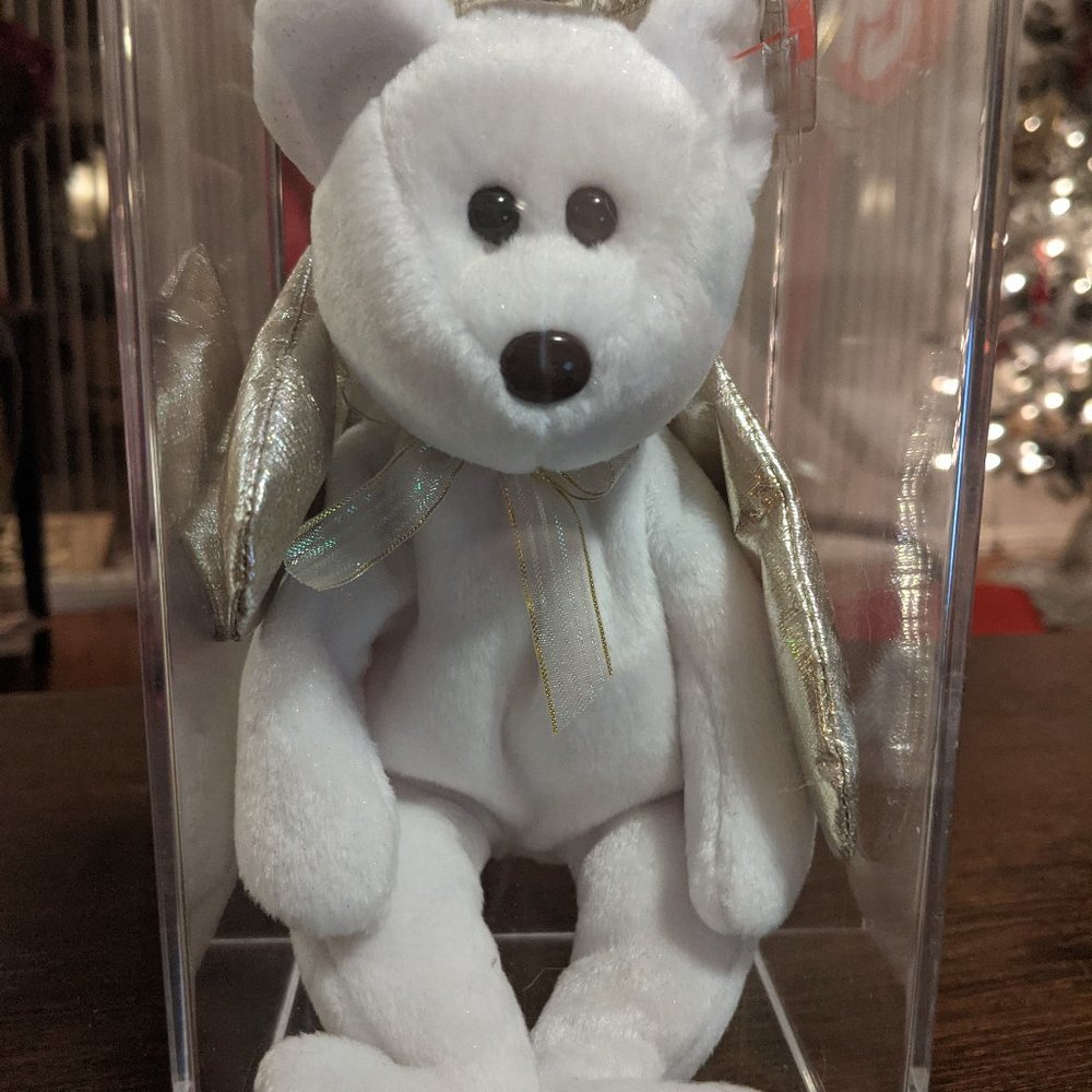 MINT Rare Halo II Angel Bear Brown Nose Ty Beanie